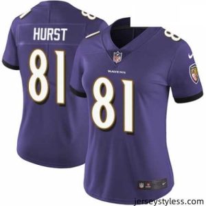 Stylish Womens Nike Baltimore Ravens 81 Hayden Hurst Purple Team Color Vapor Untouchable Elite Player NFL Jersey