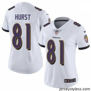 Impressive Womens Nike Baltimore Ravens 81 Hayden Hurst White Vapor Untouchable Limited Player NFL Jersey