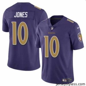 Premium Baltimore Ravens 10 Emory Jones Purple Vapor Limited Football Jersey