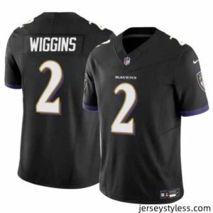 Amazing Baltimore Ravens 2 Nate Wiggins Black 2024 Draft F.U.S.E Vapor Limited Football Jersey
