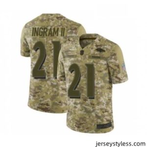 Premium Baltimore Ravens 21 Mark Ingram II Limited Camo 2018 Salute to Service Football Jersey