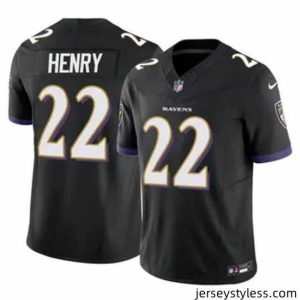 Amazing Baltimore Ravens 22 Derrick Henry 2023 F.U.S.E Black Vapor Limited Football Stitched Jersey
