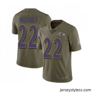 Gorgeous Baltimore Ravens 22 Mark Ingram II Limited Olive 2017 Salute to Service Football Jersey