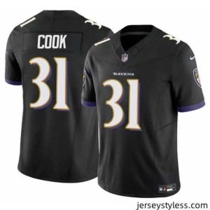 Amazing Baltimore Ravens 31 Dalvin Cook Black 2024 F.U.S.E  Stitched Jersey