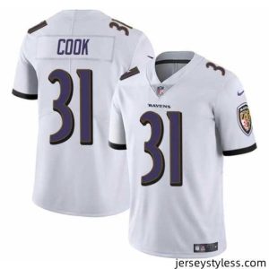Amazing Baltimore Ravens 31 Dalvin Cook White Stitched Jersey