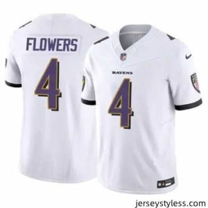 Stylish Baltimore Ravens 4 Zay Flowers White 2023 F.U.S.E Vapor Limited Football Jersey