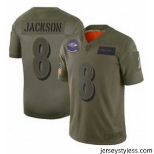 Premium Baltimore Ravens 8 Lamar Jackson Limited Camo 2019 Salute to Service Football Jersey