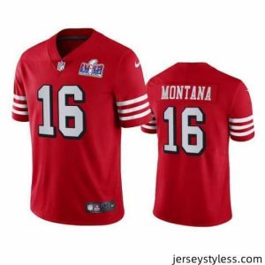 Premium NFL San Francisco 49ers 16 Joe Montana Red Throwback Vapor Untouchable Limited Stitched 2024 Super Bowl LVIII Jersey