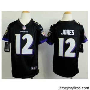 Unique Nike Baltimore Ravens #12 Jacoby Jones Black Alternate Stitched NFL New Elite Jersey