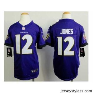 Impressive Nike Baltimore Ravens #12 Jacoby Jones Purple Team Color Stitched NFL New Elite Jersey