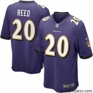 Impressive Nike Baltimore Ravens 20# Ed Reed Game Purple Color Jersey