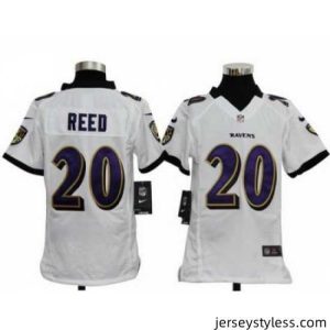 Fantastic Nike Baltimore Ravens #20 Ed Reed White Nike NFL Jerseys