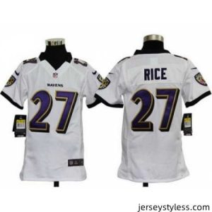 Fantastic Nike Baltimore Ravens #27 Ray Rice White Jerseys