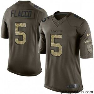 Amazing Nike Baltimore Ravens 5 Joe Flacco Elite Green Salute to Service NFL Jersey