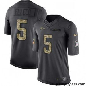 Amazing Nike Baltimore Ravens 5 Joe Flacco Limited Black 2016 Salute to Service NFL Jersey