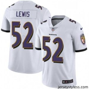 Gorgeous Nike Baltimore Ravens 52 Ray Lewis White Vapor Untouchable Limited Player NFL Jersey