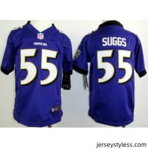 Impressive Nike Baltimore Ravens #55 Terrell Suggs Purple Nike NFL Jerseys