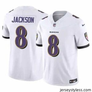 Stunning Nike Baltimore Ravens 8 Lamar Jackson White Team Color Vapor Untouchable Limited Player NFL Jersey