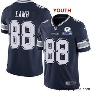 Impressive Nike Cowboys 88 CeeDee Lamb Navy Blue Team Color With Established In 1960 Patch NFL Vapor Untouchable Limited Jersey