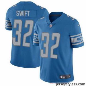 Stunning Nike Lions 32 D'Andre Swift Rush Stitched NFL Vapor Untouchable Limited Jersey