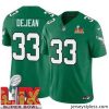 Fantastic Philadelphia Eagles Cooper DeJean #33 Kelly Green 2024 2025 Super Bowl LIX F.U.S.E Stitched NFL Jersey