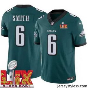 Premium Philadelphia Eagles DeVonta Smith #6 Green 2024 2025 Super Bowl LIX F.U.S.E Stitched NFL Jersey