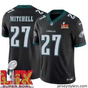 Stylish Philadelphia Eagles Quinyon Mitchell #27 Black 2024 2025 Super Bowl LIX F.U.S.E Stitched NFL Jersey