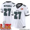 Stylish Philadelphia Eagles Quinyon Mitchell #27 White 2024 2025 Super Bowl LIX F.U.S.E Stitched NFL Jersey