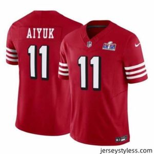 Premium San Francisco 49ers 11 Brandon Aiyuk Red 2023 F.U.S.E  Vapor Limited Throwback Stitched Football 2024 Super Bowl LVIII Jersey