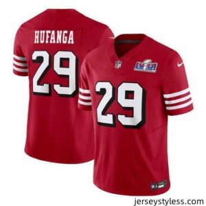 Premium San Francisco 49ers 29 Talanoa Hufanga New Red 2023 F.U.S.E  Stitched Football 2024 Super Bowl LVIII Jersey