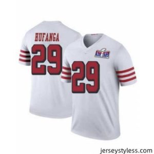 Unique San Francisco 49ers 29 Talanoa Hufanga White Throwback 2023 F.U.S.E  With John Madden Patch Vapor Limited Stitched Football 2024 Super Bowl LVIII Jer