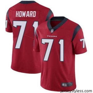 Unique Texans 71 Tytus Howard Red Stitched Football Vapor Untouchable Limited Jersey