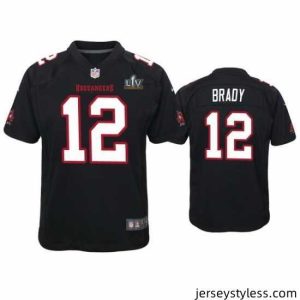 Amazing Tom Brady Buccaneers Black Super Bowl Lv Game Fashion Jersey